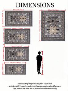 1pc Vintage Style Large Area Rug, New Faux Wool Washable Bottom Indoor Carpet, Living Room Rug, Sofa Rug, Bedroom Rug, Bedside Anti-Slip Mat, Room Floor Mat, Dining Kitchen Rug, Office Chair Pad, Entryway Doormat, Outdoor Picnic Blanket, Camping Mat - Multicolor-1 - View 3