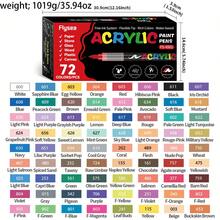1pc Direct Liquid Soft Tip Acrylic Marker Pen, 9/12/24/36/48/60/72/120/168/240/288 Color Set, Non-Transparent Watercolor Brush Pens For Art Students, DIY Painting On Rock, Calligraphy, Scrapbooking, Handwriting, Card Making, Black Card Paper, Stone Painting, Christmas Decoration, Wood, Plastic, Canvas, Suitable For Students And Office Workers - Marker Pen - View 17