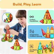 PicassoTiles - Magnetic Block Set, Diamond Series, Magnetic Building Blocks, STEM Learning, For Children Ages 3 And Up, PTM100 - 36 Pieces - View 4