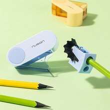 1pc Dual-Hole Pencil Sharpener, With Coarse And Fine Sharpening Functions Suitable For School And Office, Rotary Design Fits Standard And Jumbo Pencils, 4 Colors Student Stationery Supplies - Multicolor - View 7
