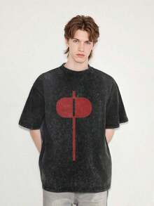 Invincible Graphic T-Shirt - Vintage Comic Book Style Tee With Bold Red & Black Design, Loose Fit Crew Neck Shirt For Men & , Soft Everyday Casual Streetwear - All-Season Comfortable Top For Comic Fans & Retro Fashion Lovers, Comic Book T Shirt, Comfortable Clothing, Retro Cartoon Design, Durable Fabric, Unisex Apparel, Street Style, Breathable Material, Short Sleeve Top, Streetwear Enthusiasts, Sports Fanwear, High Quality Apparel, Comic Fans, Loose Fit Shirt, Unisex Shirt, BoldDesigned For Versatility And Durability, This Men's Washed T-Shirt Offers A Comfortable Fit And Subtle Texture That Pairs Effortlessly With Jeans, Chinos, Or Shorts.A Versatile Addition To Any Man's Wardrobe, This Washed Cotton T-Shirt Offers A Soft, Lived-In Feel And Effortless Style.Summer Outfits For Women100 Percent Cotton Clothing - 黑色 - 查看 8