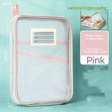 A4 Subject Bag, 3-Layer Large Capacity Design, Easy To Store Exam Papers And Notes. L-Shaped Wide Opening, Convenient For Classroom Use. Transparent Mesh Material, Clear View For Study Room Organization. Subject Classification Tool, Suitable For Exams And Daily Learning, Help You Avoid Messy Materials, Essential For Students - Multicolor - View 11