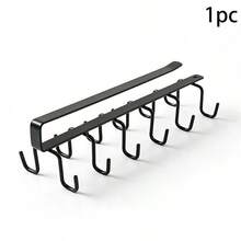 1/2 piezas Estante de almacenamiento para sombreros y bolsos, estante de almacenamiento para cinturones, estante de almacenamiento de accesorios para armarios, 6 ganchos para sombreros, estante de almacenamiento de ropa para armarios, estante de almacenamiento simple sin taladro, organizador de ganchos para armarios, lado talla grande largo 10.2 pulgadas, segundo lado talla grande largo 8.6 pulgadas, altura 3.1 pulgadas - Blanco mejorado - Ver 13