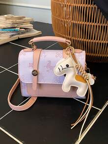 Faux Leather Colorblock Mini Flap Printed Animal Pattern Women Handbag Clutch - Multicolor - View 3