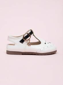 Giày Mary Jane quai chữ T, giày công chúa da cho bé gái, sandal da bóng cổ thấp cho bé. - trắng - Xem 4
