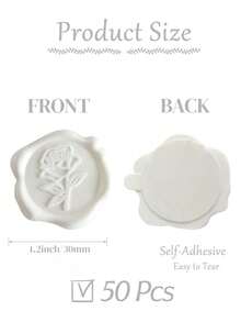 20/30/50/100 Piezas Pegatinas de Lacre de Cera, Pegatinas de Sellado de Sobres de Invitación de Boda, Pegatinas Autoadhesivas de Sellado de Sobres, Adecuadas para Bodas, Invitaciones, Sobres, Embalaje de Regalos, Navidad y Otras Ocasiones. - Blanco - Ver 20