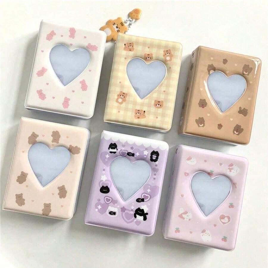 1 Piece Of Super Cute Love Mini Photo Album, 3-Inch 40-Page Single-Frame Storage Photo Album, Commemorative Album, Holiday, Birthday Gift,Back To School,School Supplies - Nhiều màu - Xem 1