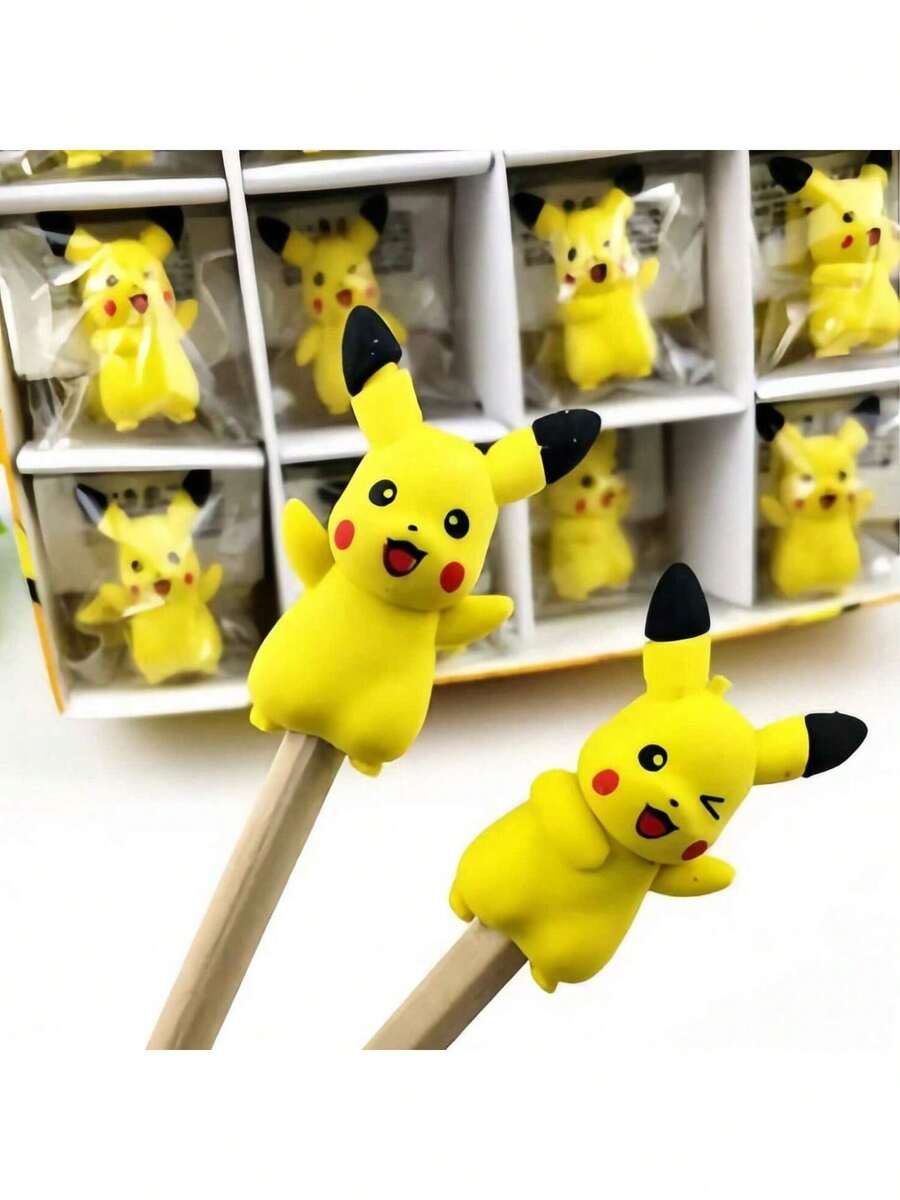 pokemon 36个宝可梦卡通人物橡皮擦，学校文具用品，可作为可爱的3D橡皮擦毛绒玩具作为礼物 - 彩色 - 查看 1