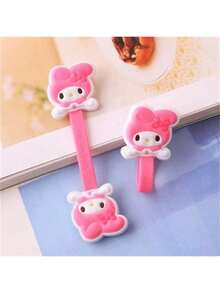 SANRIO 【正版授权】1个三丽鸥Hello Kitty卡通硅胶耳机绕线器，Melody Hub数据线整理器，女孩迷你线缆捆扎带绕线器，圣诞节生日礼物 - 多色 - 查看 4