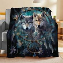 1 pièce Couverture en flanelle douce et confortable avec motif de loup, couverture en flanelle épaisse pour la maison, convient pour le canapé, le lit, le salon, les voyages, le bureau, la couverture châle, la couverture de sieste, la couverture de climatisation, la couverture de drap, cadeau idéal, cadeau quotidien, cadeau d'anniversaire, cadeau de fête, convient pour toutes les saisons - Multicolore - Voir 8