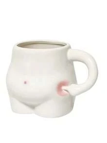 1个捏肚皮陶瓷马克杯，独特大肚皮设计，大容量，时尚女士礼物 - 彩色 - 查看 7