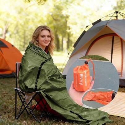 This Is A Cool Thing: 1pc PE Emergency Sleeping Bag, Ultra-Light Thermal Bivvy Sack, Heat-Locking Survival Gear For Hiking, Camping & Outdoor Adventures