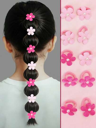 10 chiếc dây buộc tóc hoa Kawaii cho tuổi teen - Phụ kiện tóc dễ thương phong cách Y2K