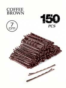 150/100/50 pièces Set de pinces à cheveux en métal de couleur café avec design ondulé unicolore, antidérapant convenant à tous types de cheveux, adapté pour le port quotidien et la coiffure, accessoires capillaires pratiques et décontractés pour les filles et les femmes, été, vacances, voyage, festival, fête - Marron - Voir 20