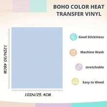 12 X 10 Inch, 12 Sheets Bohemian Style Heat Transfer Vinyl, Multi-Color, Compatible With Most Cutting Machines, Suitable For Clothes, T-Shirts, Bags - Color - View 3
