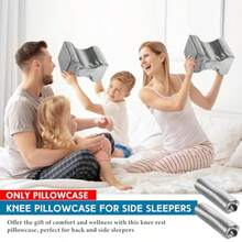 2 fundas de almohada de satén de repuesto para piernas de 10 x 8 x 6.3 pulgadas funda de almohada de rodilla para dormir de lado funda de almohada suave y transpirable para piernas y - gris - Ver 6