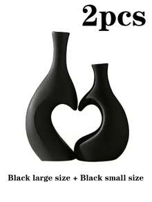 1/2 Stück Herzförmige Vase, nordischer Stil dekorative Vase, schwarz & weiß minimalistisches Design, stoßfeste Plastik Blumenvase, moderne Heimdekoration, geeignet für Wohnzimmer, Schlafzimmer, Büro, Trockenblumen, Kunstblumen, Dekoration, Hochzeit, Einweihungsparty, Geburtstag, Weihnachtsgeschenk - Einheitsgröße - Übersicht 15