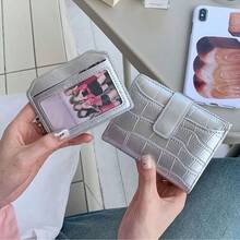 Korean Style Crocodile Embossed Short Wallet, Multifunctional Card Holder, Minimalist Niche Foldable Large Capacity Wallet For Women Money Wallet Mini Wallet Purse Wallet Small Wallet Cute Wallet Travel Essential Summer Small Wallet - Multicolor - View 9