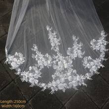 一件象牙色奢华长款柔软薄纱优雅新娘婚纱，配金属发梳和头纱 - 彩色 - 查看 8