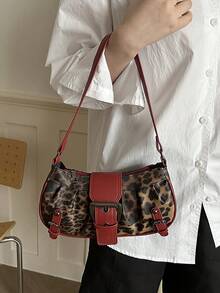 Dedoo Y2K Gothic Style Fashion Rivet Decor Retro Square Decor Women's Shoulder Bag/ Handbag, Suitable For Daily Outings,Ideal For Music Festivals, Rock Style, And 2000s Retro Aesthetic - Red - View 4