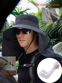 1/2/5pcs Men's Summer Detachable Shawl Outdoor Quick-Dry Waterproof Bucket Hat, Sun Protection Hat For Fishing, Hiking, Hunting, Breathable,Beach,Holiday - A - View 17