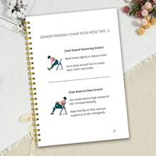 1 Libro de Yoga de Silla Suave + Plan de Orientación para la Curación Emocional, Libro Guía de Entrenamiento de Equilibrio Central, 33 Hojas 66 Páginas de Impresión Doble Cara, Enfocado en Yoga de Silla de Baja Intensidad, Promoviendo la "Calma Interior" y la Relajación Mente-Body, Incluye: Plan de Entrenamiento Diario, Contenido Complementario. Un Regalo Perfecto para Familiares y Amigos en Ocasiones como Pascua, Halloween, Día de la Madre, Navidad. - Planificador de yoga D - Ver 4