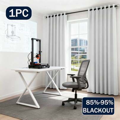 Bộ 1/2 rèm cửa cản sáng màu đen tuyền - Trang trí nhà cửa mùa hè, rèm cản sáng cách nhiệt có khoen cho phòng ngủ, phòng khách, nhà bếp, phòng học, văn phòng.