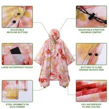 Multifunctional Hooded Rain Poncho For Adults, Lightweight Raincoat With Neckline Buttons, Portable Rain Jacket With Pockets For Outdoor Activities - Women's Raincoat - View 9