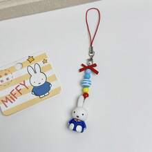 1 móc khóa hình thỏ Miffy hoạt hình Kawaii dễ thương, móc khóa túi hình nơ phong cách Y2K Punk, quà tặng cho bé gái - Nhiều màu - Xem 5