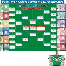 2026 WorldCup Schedule Poster, WorldCup 2026 Merchandise For Soccer Fans, Soccer Tournament Poster For Fans, Party Decorations Matches Wallchart, Can Record Scores 38.5"*27.5" - World Cup Poster - View 2