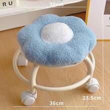 Flower Roller Stool, Quiet Swivel Casters, Portable Home Footrest Stool, Rotating Colorful Soft Cushion Stool For Living Room - Multicolor - View 11