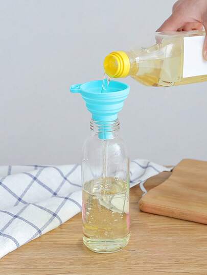 2pcs Plastic Foldable Funnel, Retractable Kitchen Funnel