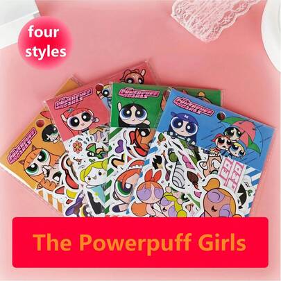Warner Bros 1 paquete de Pegatinas lindas de Las Chicas Superpoderosas PVC para decoración de teléfono, monopatín, equipaje, refrigerador, graffiti, para fiesta y regalo (estilo aleatorio)