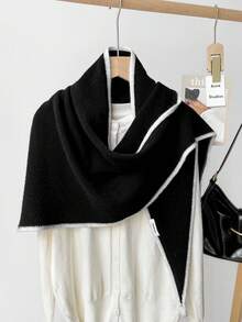 1pc Premium 100% Wool Triangular Knitted Shawl, Versatile Neck Warmer & Fashion Accessory, Ideal Gift - Multicolor 2 - View 19