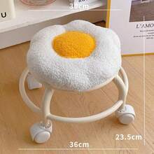Flower Roller Stool, Quiet Swivel Casters, Portable Home Footrest Stool, Rotating Colorful Soft Cushion Stool For Living Room - Multicolor - View 8