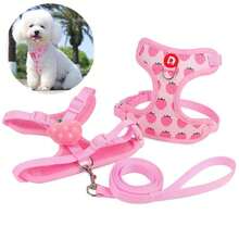 Cute Pet Harness And Leash Set For Small Dogs, Anti-Escape Cat Leash, Adjustable Cat Vest, All Seasons Suitable For Outdoor Walking - Pink - View 10
