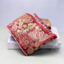 1 thước ruy băng satin thêu, họa tiết hoa đính sequin điểm xuyết chỉ vàng, chất liệu cao cấp, thích hợp cho may mặc, trang trí và trang trí nhà cửa - Màu hỗn hợp, ruy băng may vá, phụ kiện trang trí thủ công DIY sang trọng thời trang cho các lễ hội. - Nhiều màu - Xem 8