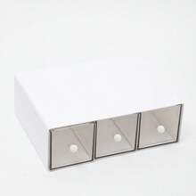 Organizador de escritorio apilable con cajones transparentes, caja de almacenamiento de plástico con múltiples compartimentos para papelería, cosméticos, joyas, escritorio de oficina, tocador de maquillaje y almacenamiento de encimera - Multicolor - Ver 9