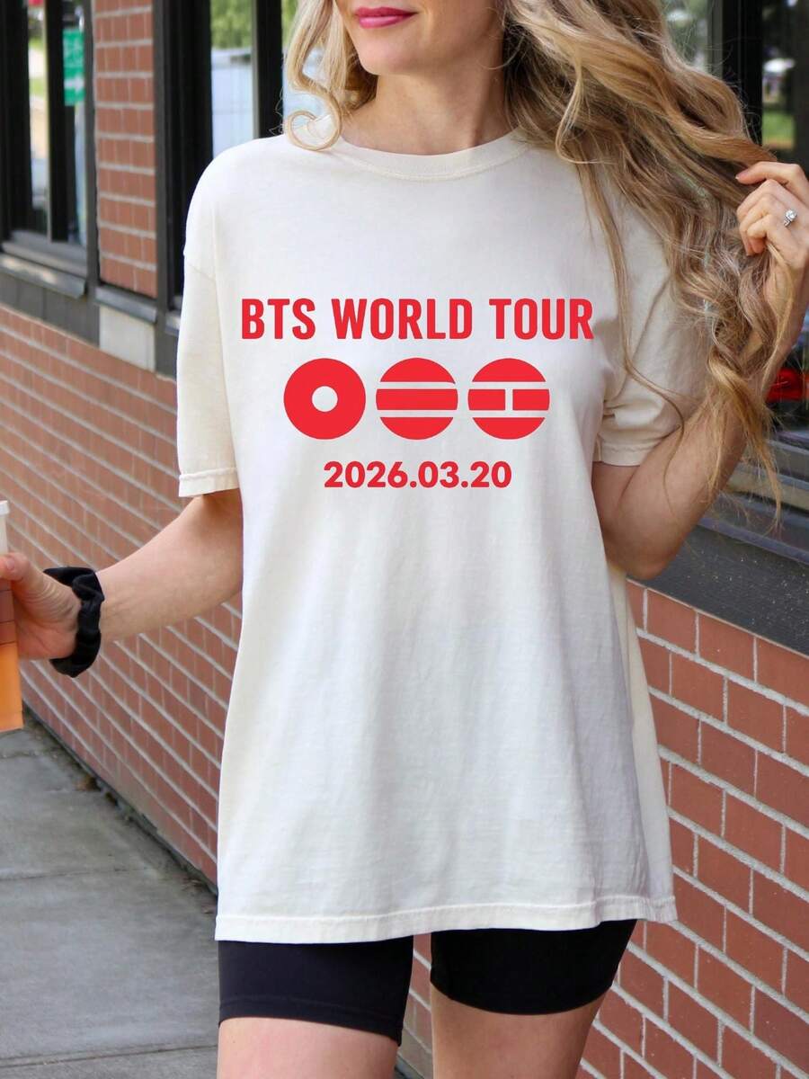 ® 2026 K-Pop-Welttournee-T-Shirt, T-Shirt Für K-Pop-Fans, Musik-T-Shirt, Urlaubs-T-Shirt, Reise-T-Shirt - White - View 1