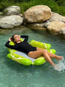 1/2pcs Inflatable Water Hammock Floating Chair, Fruit Shaped Adult Summer Swimming Pool And Beach Floating Device, Party Use, Perfect Summer Gift, Floating Lounge Chair, Multifunctional Water Hammock For Adult Vacation Fun And Relaxation - Multicolor - View 4