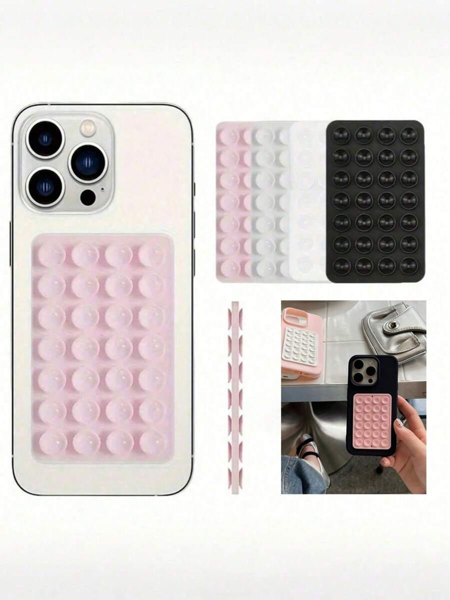 Bộ 6 cái (2 cái, 1 cái), tay cầm điện thoại dính silicon, giá đỡ điện thoại gắn đế hút, tay cầm điện thoại dính tiện dụng, thích hợp cho chụp ảnh tự sướng và quay video, giá đỡ ngón tay giữ điện thoại.