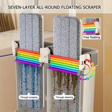 Mop And Bucket Set Measuring 12.99 By 15.75 Inches, Featuring A Wet And Dry Flat Mop, And Includes 2, 4, Or 7 Ultra-Fine Fiber Replacement Pads That Are Machine Washable; Ideal For Cleaning Floors, Walls, And Various Rooms Like The Living Room - 15.75吋拖把+水桶+贈送4個拖把墊 - 查看 7