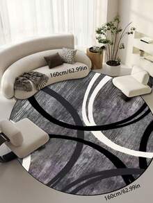 1pc Modern Abstract Line Circle Rug, Green, Black And Beige Design, Bohemian European Style Carpet, Suitable For Ramadan, Great For Living Room, Dining Room, Bedroom And Holiday Decor, Living Room Decor | Contemporary Decor | Easy Clean Material, Carpet Suitable For Living Room Round Rug, Fit For Home, Office, Kids Room, Study, Bedroom, Closet, Plush Rug, Thick Rug, Fluffy Rug, Shaggy Rug, Thick Rug, Fleece Rug, Autumn/Winter Rug, Thick/Plush - Multicolor - View 15
