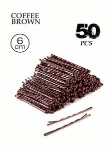 150/100/50 pièces Set de pinces à cheveux en métal de couleur café avec design ondulé unicolore, antidérapant convenant à tous types de cheveux, adapté pour le port quotidien et la coiffure, accessoires capillaires pratiques et décontractés pour les filles et les femmes, été, vacances, voyage, festival, fête - Marron - Voir 21