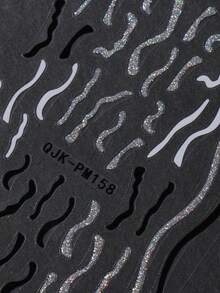 8 miếng dán móng tay họa tiết đường kẻ trừu tượng màu đen, trắng và bạc, phong cách tối giản Y2K, hình lượn sóng, trăng lưỡi liềm, ngôi sao, thích hợp cho lễ hội âm nhạc/tiệc punk/tự làm hàng ngày, quà tặng ngày lễ, DIY, Y2K - Nhiều màu - Xem 7