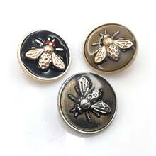 5pcs/Pack Metal Buttons, Bee Pattern Decorative Buttons For Coats, Sweaters, Shirts, Jackets, Fashionable New Design, Wholesale For DIY Sewing, Shoes, Hats, Bags - Multiple Styles - View 11
