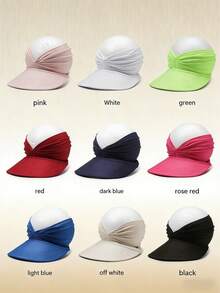 新款欧美风透气遮阳帽，夏季冰丝材质防晒帽，可扎高马尾，户外沙滩运动透气棒球帽，复古百搭渔夫帽 - 彩色 - 查看 6