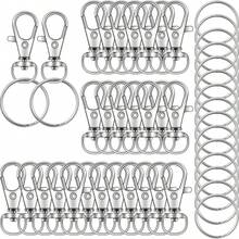 100PCS Keychain Hooks With 50pcs Key Rings 50pcs Swivel Lobster Claw Clasps For Keychain Clip Lanyard, Jewelry Making, Crafts - One Size - View 6