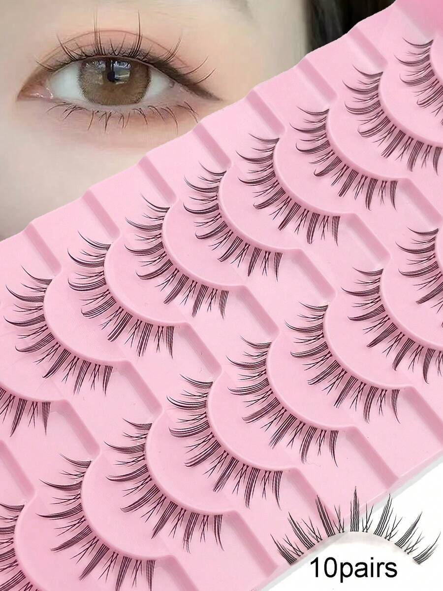 10 Cặp lông mi giả 3D kiểu hoạt hình tự nhiên, có thể tái sử dụng, hình mắt quỷ dễ thương, mềm mại và chân thực. - Xem 1