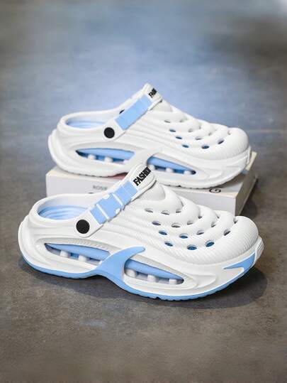 STARNOVO 男士新款厚底套脚凉鞋，软底镂空防滑舒适拖鞋，适合室内/室外及沙滩穿着，轻便弹性EVA材质，厚底设计带来舒适感，适合夏季穿着